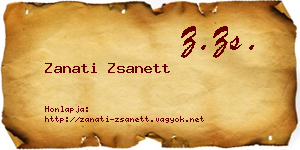 Zanati Zsanett névjegykártya